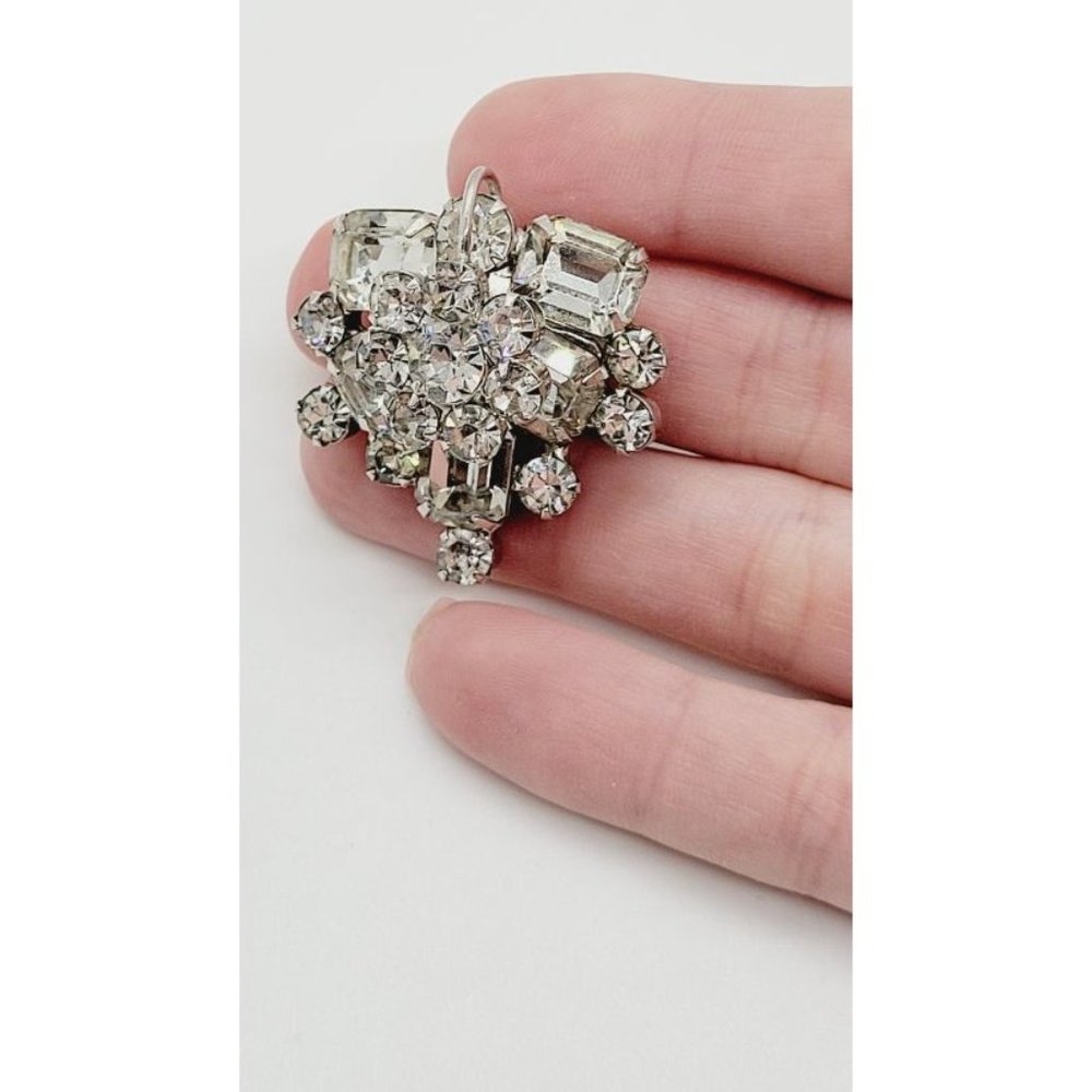 Stunning Large Crystal Statement Rhinestone Clip … - image 4